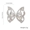 Pendientes de plata con diseño de ala de gota de agua redonda y diamantes, de diseño transfronterizo europeo y americano, pendientes de moda para commuting, pendientes de diseño nicho para mujer