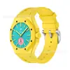 Reloj de venta cruzada más vendido, reloj AP de roble moderno con una colaboración de Switch, con una correa de color caramelo hecha de silicona integrada
