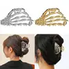 Pinza de Garra de Mano de Fantasma Gótico Plisada Tocado de Alta Gama Pinza para el Cabello Parte Posterior de la Cabeza Recogido Pinza de Tiburón de Metal Accesorios para el Cabello de Halloween