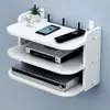 Estante para colocación de router, caja de almacenamiento wifi, estante de pared, soporte para decodificador de TV montado en la pared sin perforaciones
