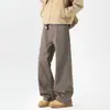 Jeans de pierna ancha lavados de algodón puro cleanfit para hombre ruffian guapo calle alta americana retro pantalones casuales de longitud completa