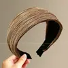 Diadema vintage de lunares plisada de ala ancha para mujer, casual y única, con un toque de alta gama, diadema versátil que hace que la cabeza se vea más alta y el rostro parezca más pequeño