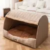 Caseta para Perro Otoño e Invierno Cajón para Dormir Perro Casa Curva Nido Cálido Nido para Gato Perro Pequeño, Mediano y Grande Golden Retriever Nido para Mascotas