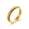 Anillo giratorio de acero de titanio esmerilado de 4 mm de Amazon, simple, con viento neutro, para hombre y mujer, propuesta de boda, joyería de mano de acero inoxidable.