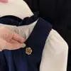 Faldas de Otoño e Invierno para Niñas, Conjuntos Estilo Coreano para Niños, Moda Británica para Bebés, Conjunto de Dos Piezas de Otoño con Cuello de Champiñón