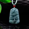 Pingente Autêntico de Jadeíta Azul Gelo Tipo Paisagem Grau A, Pingente de Jade Exquisitamente Esculpido, Atacado de Fábrica para Presentes