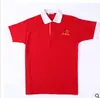 Cuello de solapa 230g poliéster algodón entretejido 35% Algodón 65% poliéster manga corta polo 3D bordado polo de trabajo