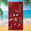 Toalla de playa Marvel Spider-Man de exportación transfronteriza, microfibra ultrafina, doble cara, absorbente, toalla de baño de playa de dibujos animados para niños