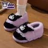 Pantuflas de Algodón Sanrio Otoño e Invierno para Mujer, Cálidas y de Terciopelo, Kuromi Familia Hogar Zapatos de Algodón Gruesos para Niños