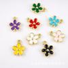 Accesorios de joyería coreana flor aleación gota de aceite flor de cinco pétalos colgante diy hecho a mano joyería material de aretes