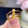 Anel Tesouro amarelo azul natural super luxo super atmosférico tamanho da pedra principal: 3*4mm Banhado a ouro branco Prata 925