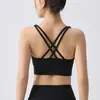 Top de yoga com sensação de segunda pele para mulheres, sutiã esportivo com costas cruzadas, top esportivo para fitness e yoga, sutiã esportivo com absorção de choque e suporte