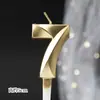 Vela para bolo de festa de aniversário, série Casa da Ópera, retro, Dourada Prateada, vela digital 0-9