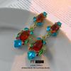 Collar de gota de agua con incrustaciones de diamantes de estilo antiguo medio, estilo retro, cadena de clavícula, joyería ligera de lujo transfronteriza, venta al por mayor para mujeres