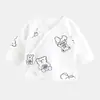 Ropa para recién nacidos, Tops de medio respaldo para bebé, Tops sin costuras de algodón puro para recién nacidos de 0 a 3 meses, Pijamas para bebé estilo primavera y otoño