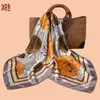 Bufanda Decorativa de Primavera y Verano para Comercio Exterior, Elegante, Estampado de Flores Grandes, Versátil, Bufanda para la Cabeza, 90, Alta Calidad, Color, Bufanda Cuadrada Grande