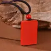 Colgante de Cinabrio Crudo de Paz y Seguridad Collar de Arena Roja Imperial para Hombres y Mujeres en su Año Zodiacal, Joyería para Regalo al por Mayor