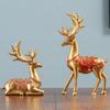 Criativo Novo Estilo Chinês Sol Padrão Resina Artesanato Sala de estar TV Gabinete Sala de Estudo Decoração Dourado Veado Ornamentos
