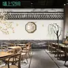 Papel Tapiz de Arquitectura Clásica Estilo Chino Techo de Pueblo Acuático Jiangnan Mural Nuevo Chino Hot Pot Restaurante de Hunan Papel Tapiz de Hotel