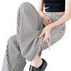Pantalones tridimensionales de cintura con rayas verticales de pierna ancha para mujer, de cintura alta, corte ajustado, adelgazantes, casuales, holgados, cómodos, a la moda, que combinan con todo