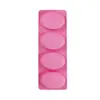 Molde de Silicona Cuadrado Engrosado de Cuatro Agujeros, Molde Cuadrado Redondo Ovalado Cuatro-en-Uno para Jabón Hecho a Mano, Postre, Pastel y Dulces