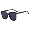 2024 Novo Cinza Preto GM Óculos de Sol Feminino Verão Rosto Redondo Estilo Coreano Óculos de Sol Grandes Armação Óculos de Sol Rosto Grande Anti-UV Cabelo