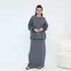 Loriya2024 Conjunto de Tricô Espesso Outono e Inverno Cor Lisa Multicor Conjunto de Duas Peças Lr928