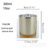 Nuevo frasco de vidrio para velas de 300 ml, galvanizado, chapado iónico, de colores, botella de vidrio spot, taza para velas de aromaterapia
