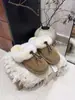 Amarillo Nuevo PollitoNuevo Estilo Caliente Slip-on Planas Punta Redonda Mujer Otoño/Invierno Pantuflas de Piel Botas de Nieve