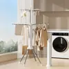 Secador de roupas tipo polvo, de chão, sem necessidade de instalação, multifuncional, dobrável, para varanda e uso interno, uma ferramenta mágica para secar roupas