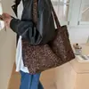 Bolso de Hombro de Moda con Estampado de Leopardo de Gran Capacidad para Mujer, Bolso Tote Nuevo Sencillo y Personalizado, Bolsa de Compras, Bolso de Viaje Versátil