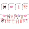 2025 Maquillaje Femenino Transfronterizo Tema Cumpleaños Decoración Rosa Spa Belleza Bandera Globo Vórtice Set Al Por Mayor