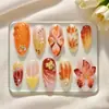 Colección de Arte de Uñas Portátil Navideño de Dibujos Animados Franceses para Otoño e Invierno Parches de Uñas Postizas Portátiles de Arte de Uñas Europeo y Americano Venta al por Mayor