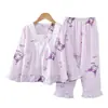 Pijama de Niña Transfronterizo Algodón Burbuja Princesa Ropa de Casa Manga Larga Algodón Delgado Dibujos Animados Primavera y Otoño Traje de Bebé Comercio Exterior