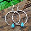 Longrui Pendientes Bohemios Florales Retro Turquesa de Nuevo Estilo Europeo y Americano Pendientes Colgantes Venta al por Mayor
