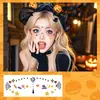 Pegatinas de Tatuajes de Color para Halloween Transfronterizos Divertidas Pegatinas de Cara de Dibujos Animados para Fiesta Nuevo Maquillaje Temporal Pegatinas de Terror Impermeables