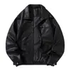 Talla Europea M-5XL Transfronterizo Retro Americano Chaqueta de Cuero Color Café para Hombre Primavera Otoño Nueva Alta Gama Pícaro Guapo Estilo Corto