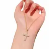 2026 Nuevo Llegada Cruz Lujo Rico Estilo Chica Zirconia Collar Gargantilla para Mujer Sentido de Alta Gama Cadena Clavicular Mayoreo