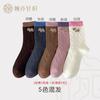 Calcetines de Algodón Puro para Mujer hasta la Pantorrilla Otoño Desodorantes de Moda Dibujos Animados Estilo Japonés Calcetines Caídos Lindos Dulces Calcetines JK