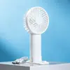 Novo Ventilador Elétrico Mini Criativo Color-Blocking Fresco 2026 com Base de Suporte de Três Velocidades e Impressão de Logotipo Gravado