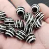 Ágata blanco y negro de 14 mm, cuentas de dos ojos, cuentas redondas, cuentas sueltas de jade, accesorios para joyería de ágata rojo y blanco, cuentas de jade hechas a mano