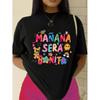 Camiseta Feminina Transfronteiriça Nova Estação Independente da Amazon Venda Quente Simples Cor Sólida Cidade Itália Estampa de Letras Versátil