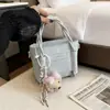 Bolso de Cubo Portátil Exquisito Versátil Estilo Coreano para Mujer 2026 Nuevo Simple Personalidad Casual Bolso de Hombro Cruzado