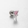 Henson Haste de Parafuso Aço Titânio Brinco de Orelha Rosa Cereja Laço Brinco de Cartilagem Brincos Avançados para Meninas