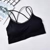 Sujetador deportivo de una pieza sin costuras con tirantes cruzados y espalda descubierta para mujer, top de tubo con tirantes y chaleco anti-caminar.