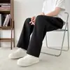 2026 Pantalones de Lino Fino de Verano de Alta Calidad con Caída Sueltos de Moda Casual de Pierna Ancha hasta el Suelo Largos