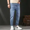 Calça Jeans de Nove Pontos Masculina Jovem Casual de Barra Reta Tendência Estilo Americano 2026 Novidades Primavera/Outono Stretch Confortável Atacado