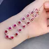 Venta Directa Más Vendida del Fabricante, Superventas Transfronterizo, Pulsera de Rubí Natural Birmano, Piedra Principal 4*5mm, Pulsera para Mujer