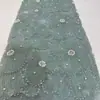 Tela de malla bordada con flor 3D y tela bordada con cuentas y perlas para vestidos de novia, vestidos de gala, vestidos, multicolor en stock