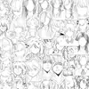Oc peinado bidimensional referencia dibujo de cabello dibujo de personaje tutorial dibujo de tablero blanco y negro plantilla de práctica pegatina de práctica
